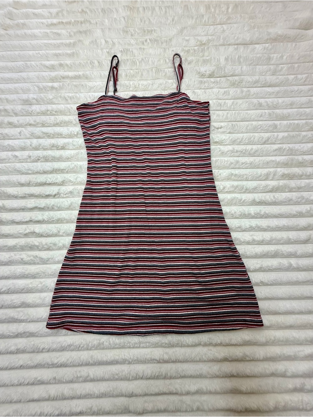 Hollister Red, Black & White Striped Spaghetti Strap Mini Dress